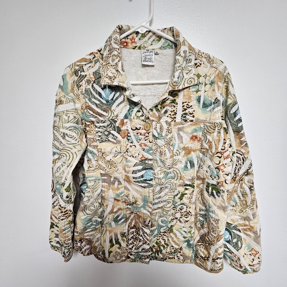 Parsley & Sage Jackets & Blazers - Parsley & Sage Women's XL Floral Artsy Abstract Jacket Blazer